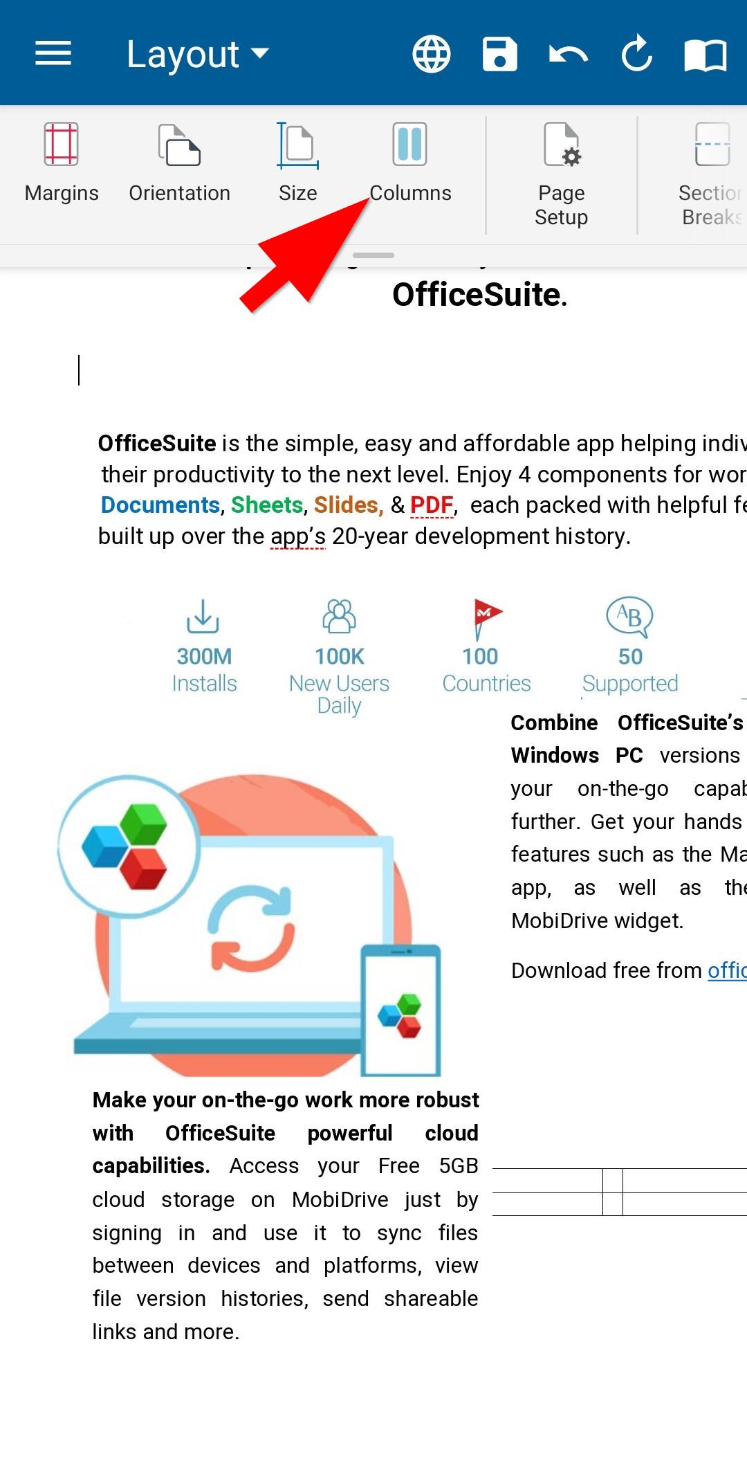 Create Newsletter Columns In Documents OfficeSuite